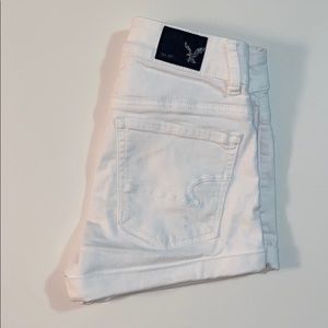 American Eagle White Jean Shorts